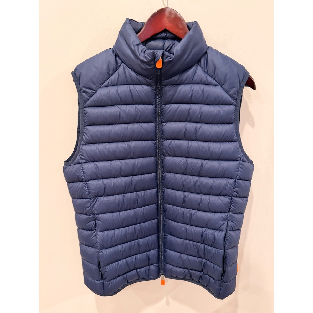 Save The Duck Mens Giga Ultralight Puffer Vest Navy‎ Blue Plumtech Size S